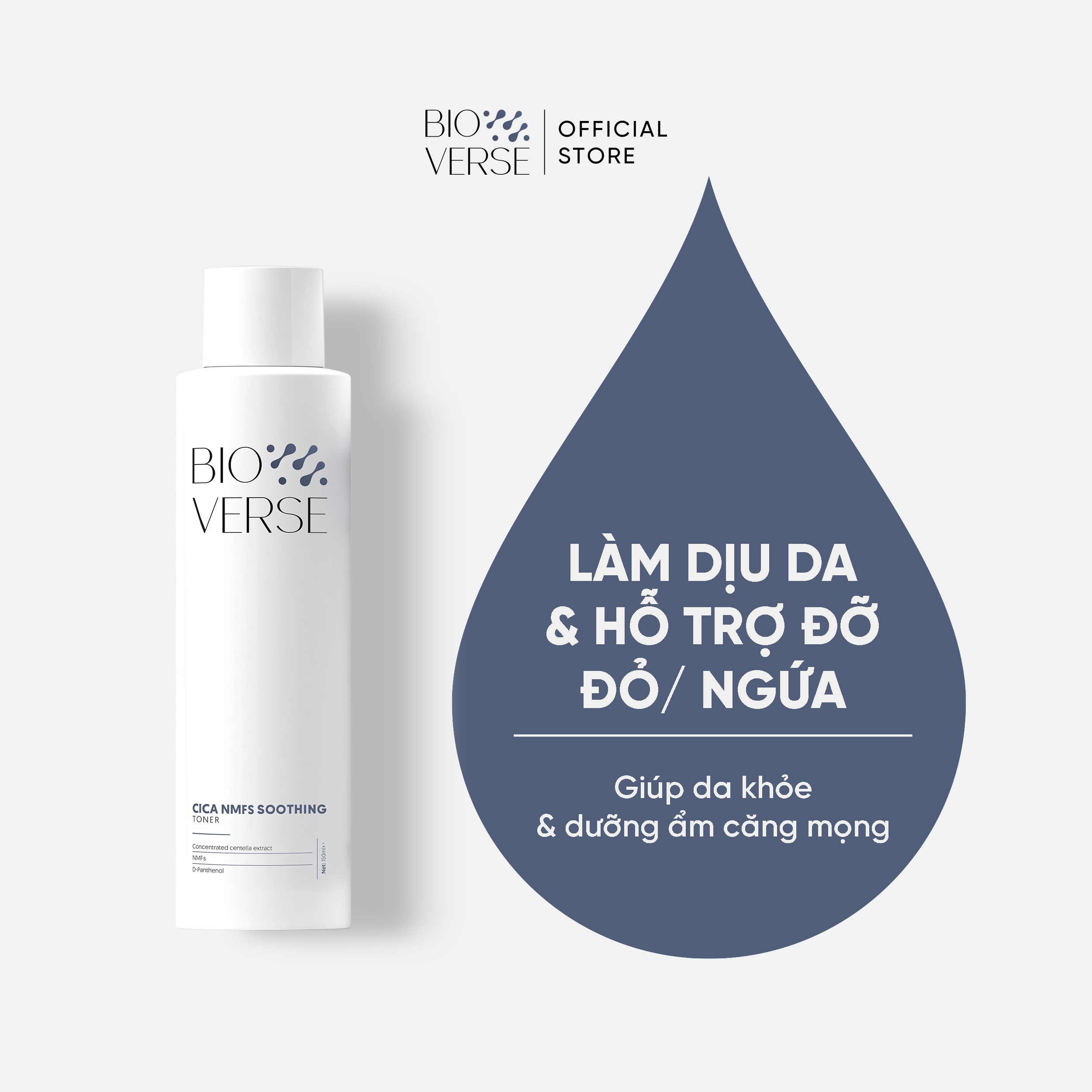 Toner Cica dưỡng ẩm &amp; làm dịu da bong tróc Cica NMFS Soothing Toner Bioverse