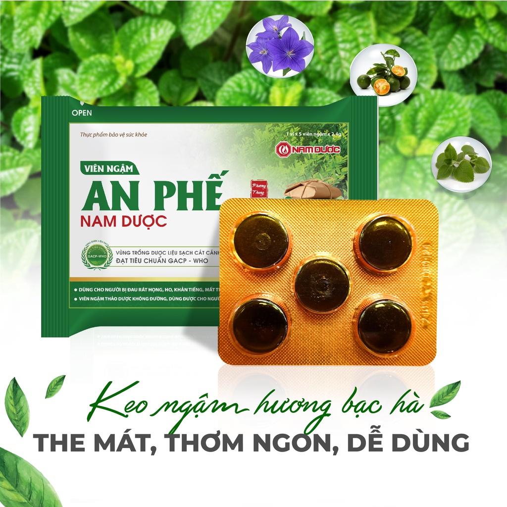 Viên ngậm An Phế Nam Dược (hộp 20 vỉ x 5 viên) giảm rát họng, khản tiếng, giảm ho, giảm đờm, bổ phế