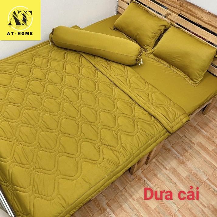 Bộ 4 Món Ga Gối Thun Mát Mềm Thun Lạnh Cao Cấp Thương hiệu LAN PHAM BEDDING - Màu Dưa Cải