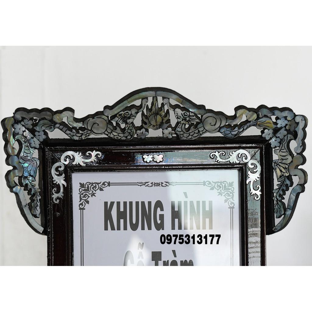 khung hình gỗ Tràm, cẩn ốc xà cừ 20 x 30