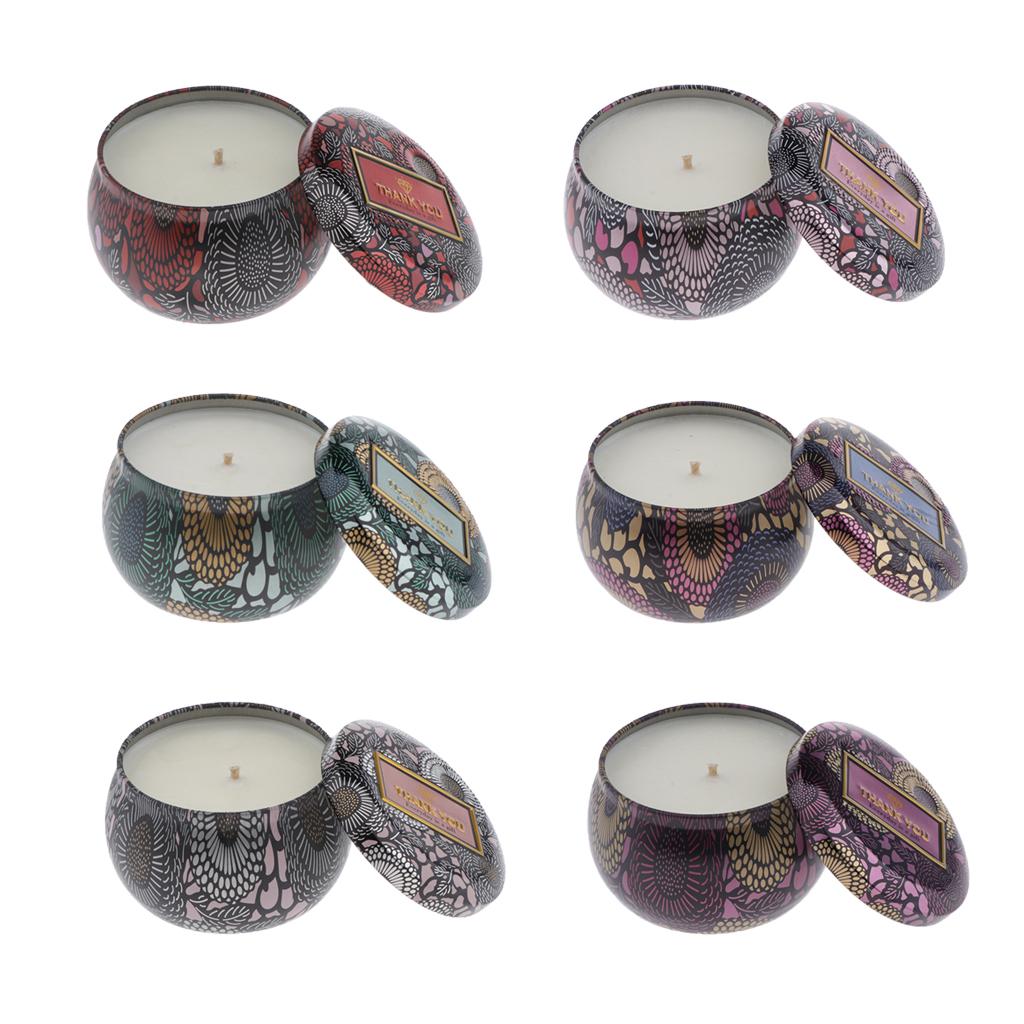 Scented Candles, Wax Soy Candles in Portable Metallic Tins, Strongly Scented for Aromatherapy, Option and Portable Travel Supplies