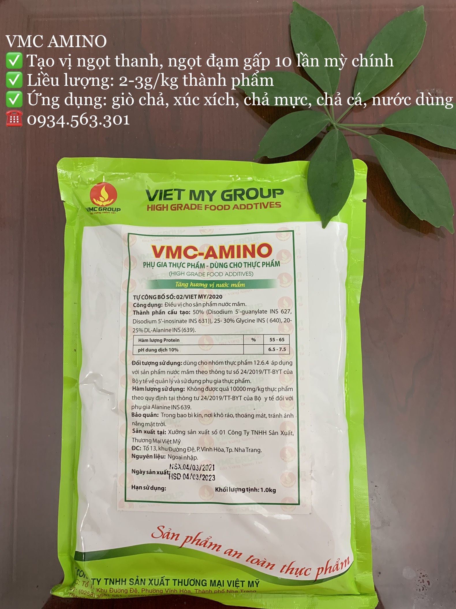 PHỤ GIA TẠO NGỌT NƯỚC DÙNG VMC AMINO