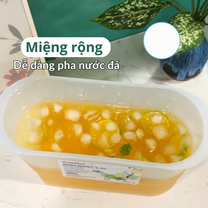 Bình Đựng Nước Có Vòi 3,5L Việt Nhật Để Trong Tủ Lạnh Tiện Lợi Đa Năng - Bình Đựng Nước Chất Liệu Nhựa PP Nguyên Sinh Sản Xuất Theo Tiêu Chuẩn Nhật Bản An Toàn Cho Người Dùng - Hàng Việt Nam