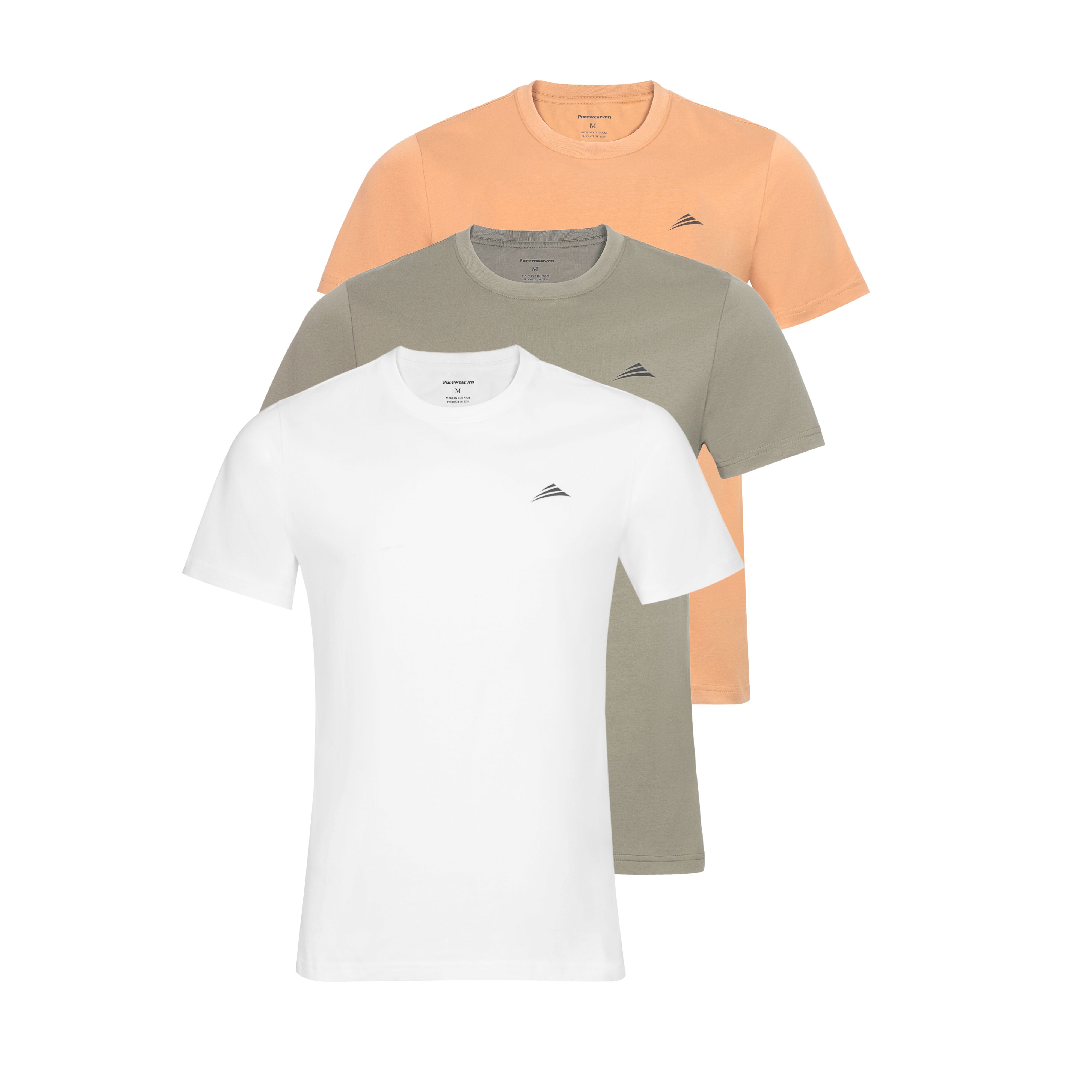 Combo 3 áo thun nam ALLPUR cotton cổ tròn phong cách tối giản