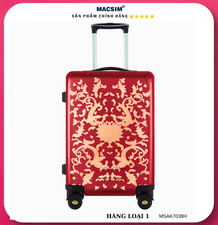 Vali cao cấp Macsim Aksen hàng loại 1 MSAK7038H cỡ 20 inch màu đen, màu đỏ