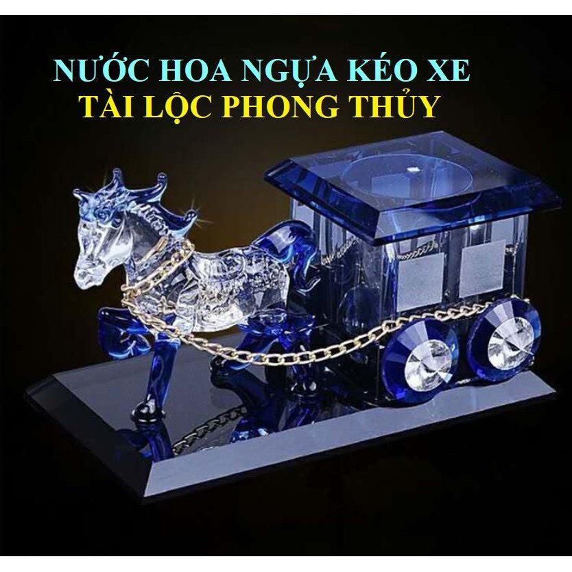 Tượng Nước Hoa Ngựa Kéo Xe Phong Thủy Tài Lộc Để Taplo Ô Tô - Phụ Kiện Trang Trí Ô Tô