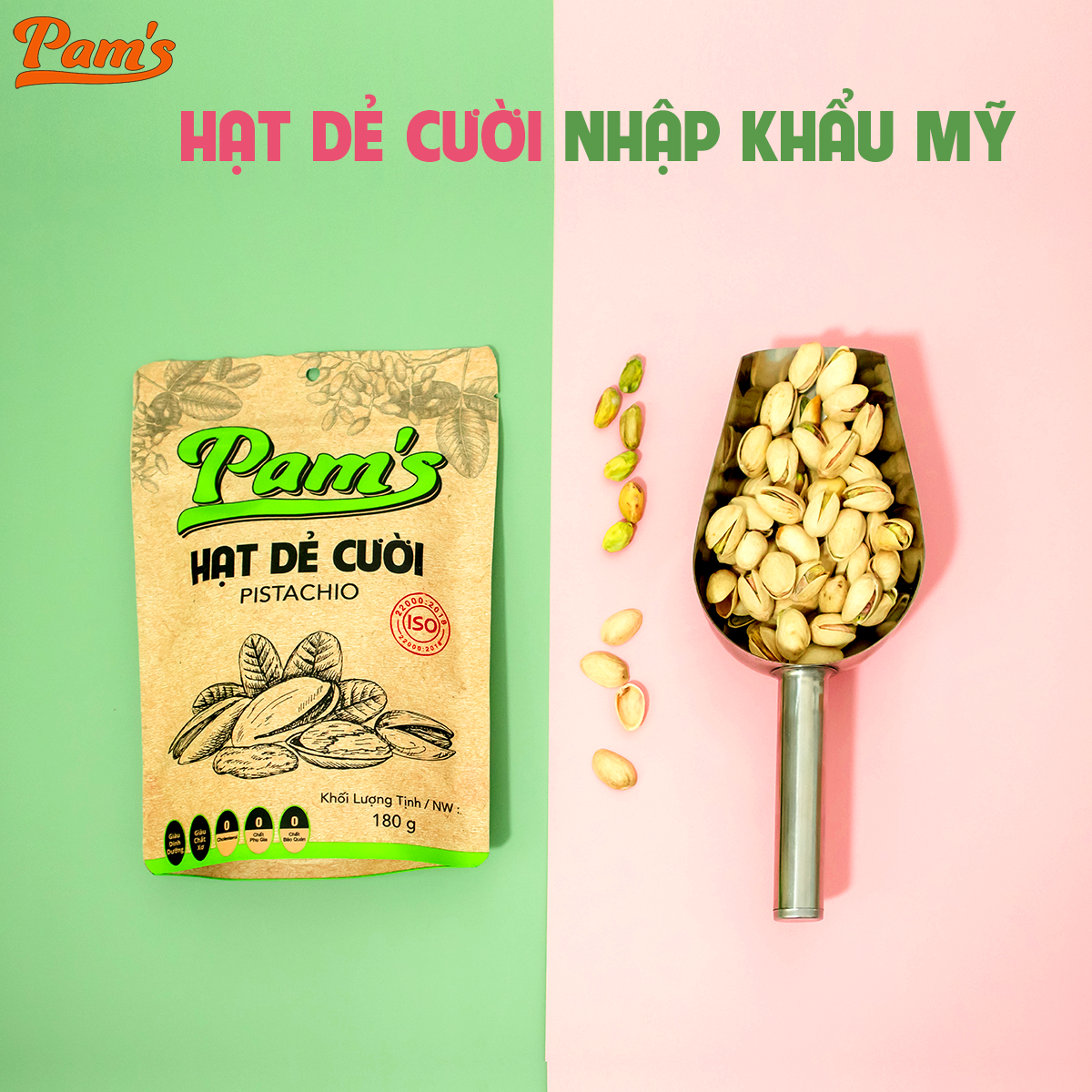 COMBO Chăm Sóc Tim Mạch - Hạt Óc Chó Chile + Hạnh Nhân Rang Bơ + Hạt Dẻ Cười Pam's