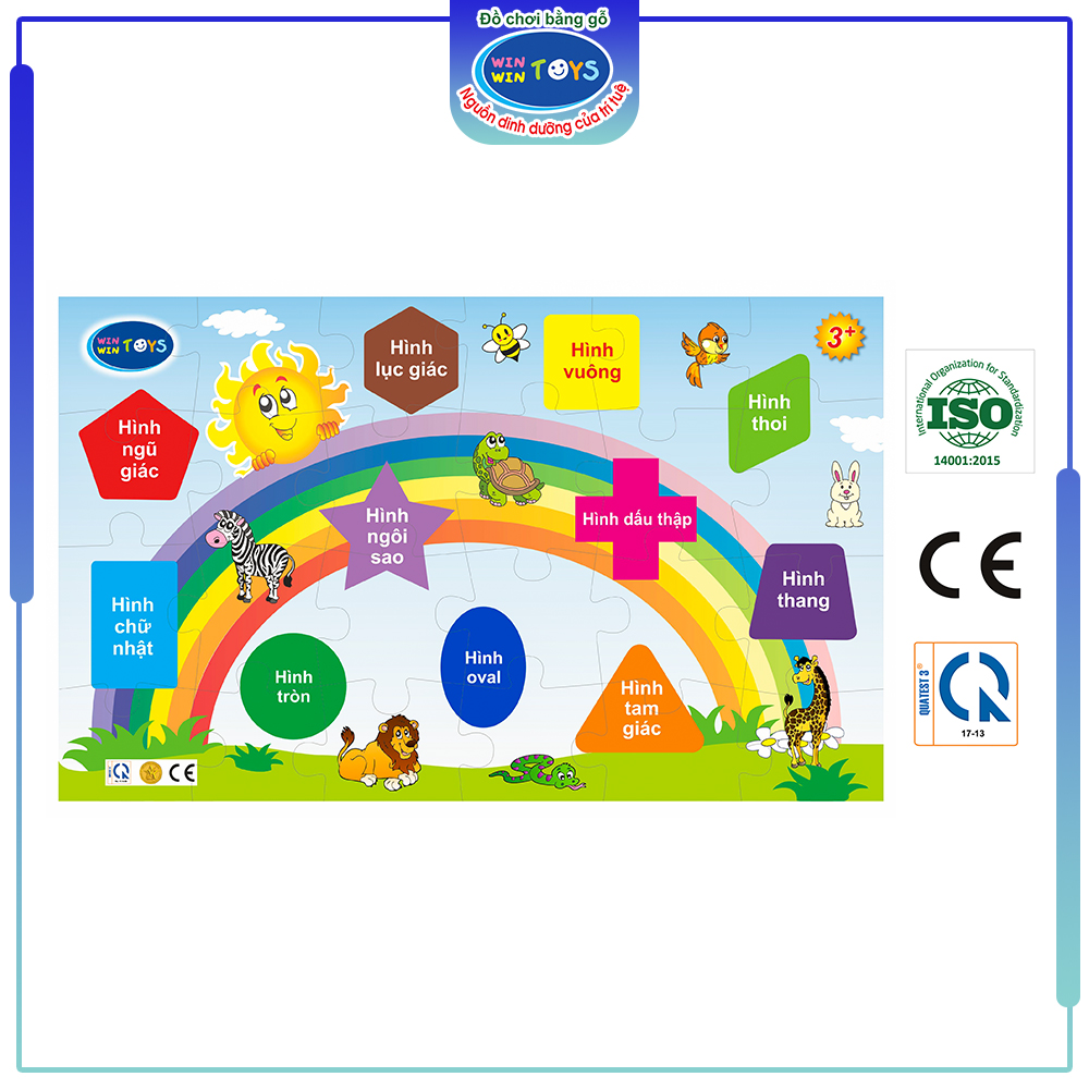 Đồ chơi gỗ Bé vui học hình | Winwintoys 69442 | Phát triển trí tuệ và hình học cơ bản | Đạt tiêu chuẩn CE và TCVN