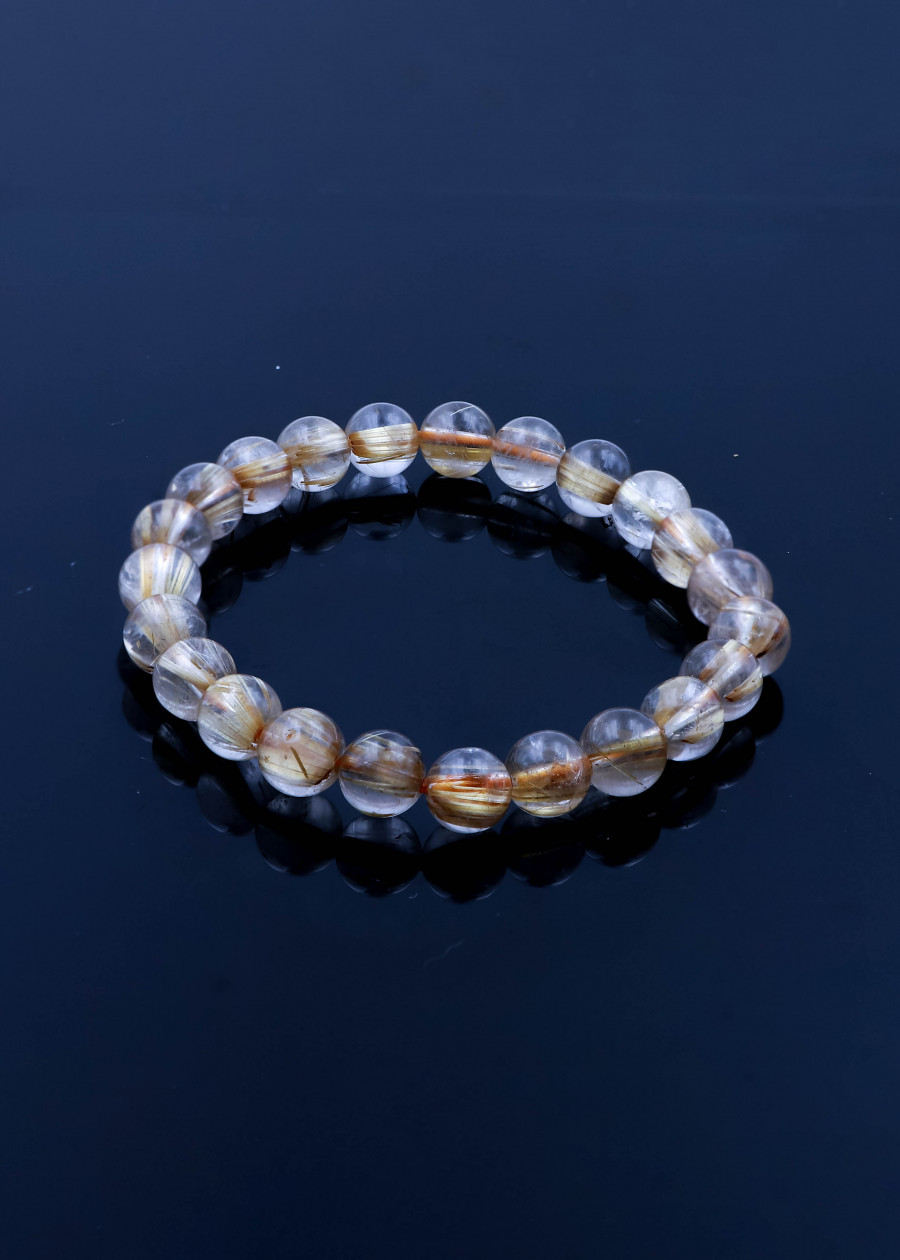 Vòng tay Đá Thạch anh Tóc Vàng by Anqlo Lusso 8mm-4A