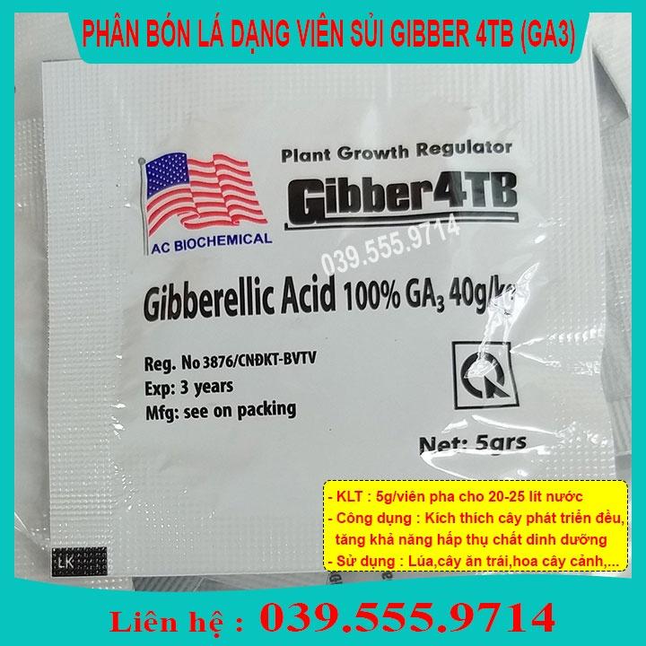 Combo 10 Viên Sủi Trắng GA3 siêu kích thích tăng trưởng cây trồng gói 5g