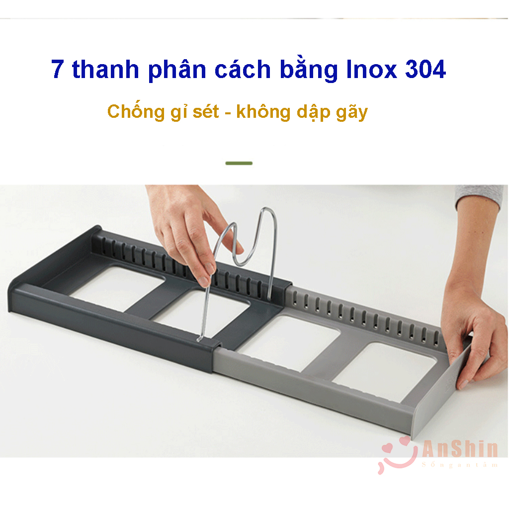 Kệ để vung, nồi, xoong, chảo chia nhiều ngăn tiện lợi