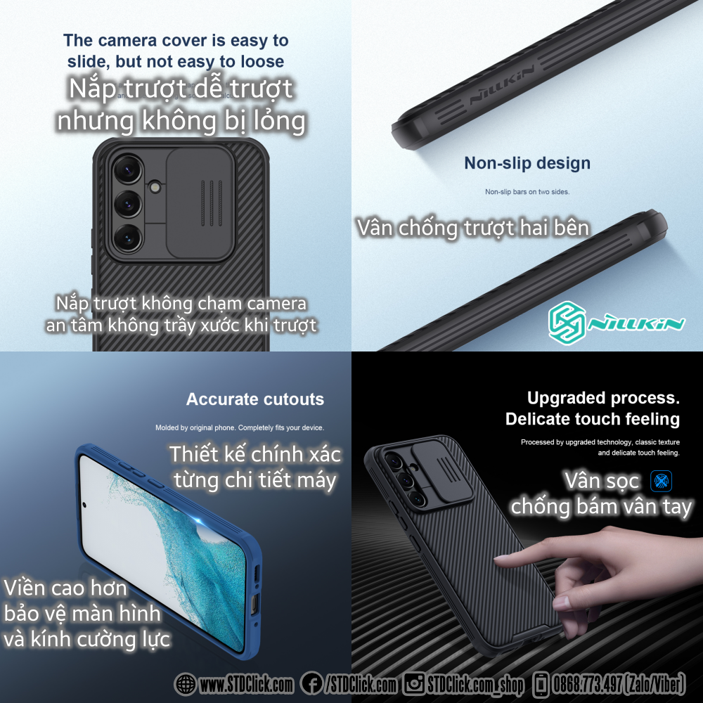 ỐP LƯNG DÀNH CHO ĐIỆN THOẠI SAMSUNG GALAXY A54 5G NILLKIN CAMSHIELD PRO BẢO VỆ CAMERA