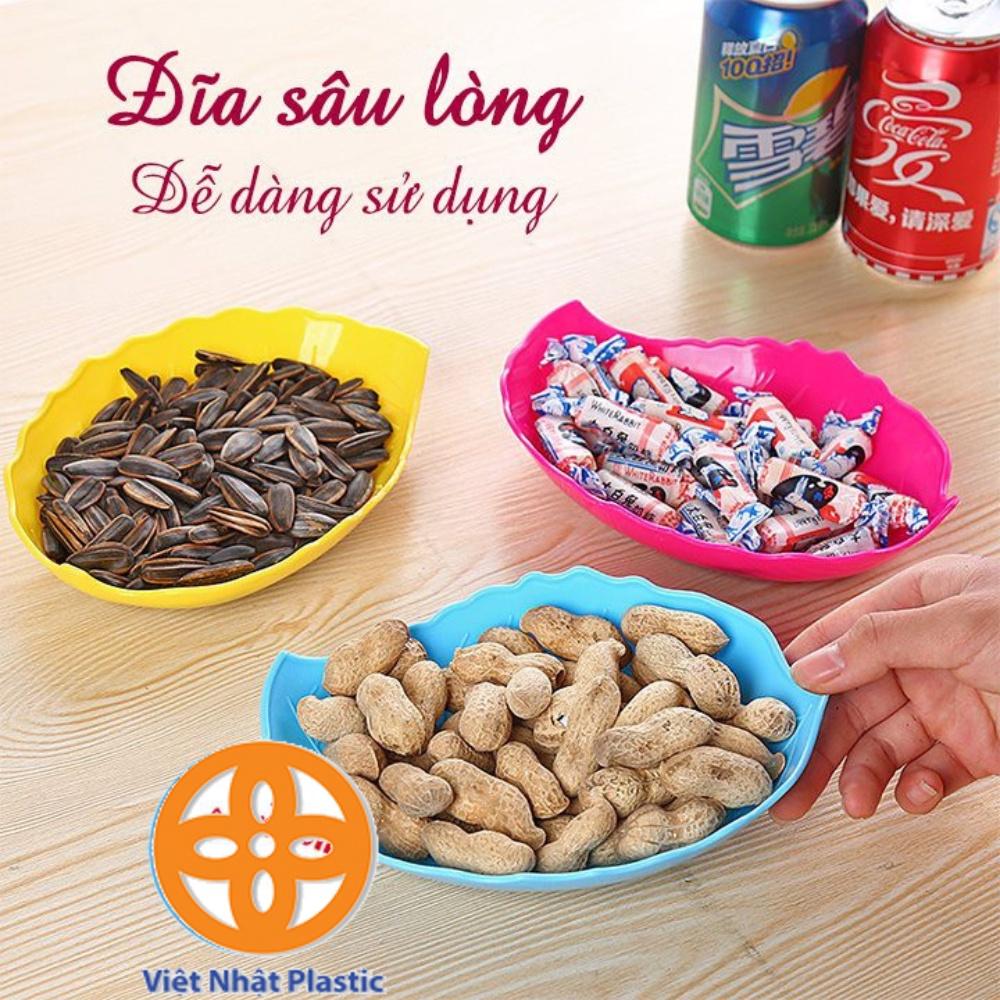 đĩa nhựa Việt Nhật hình lá 2 size đựng hoa quả, bánh kẹo, đồ ăn thiết kế đẹp mắt