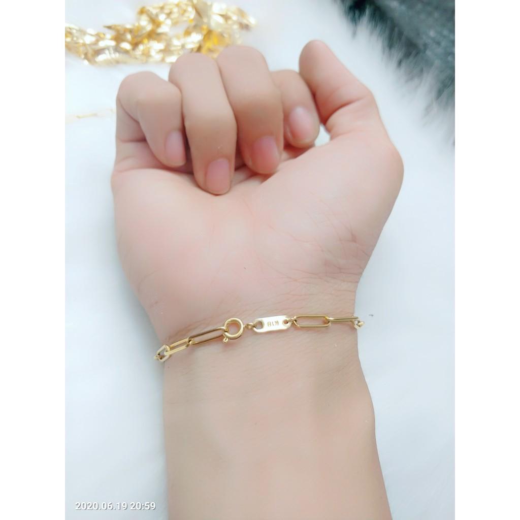 Lắc Tay Nữ Xích Nhỏ Trơn Titanium Cao Cấp- Dùng lâu dài tắm rửa thoải mái không phai