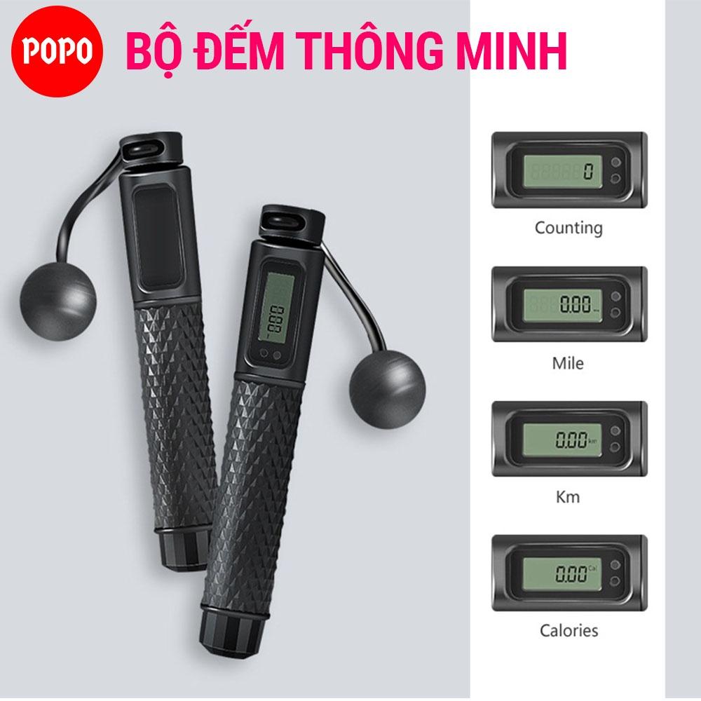 Dây nhảy đếm số vòng tự động với chip điện tử, giúp giảm cân, đốt cháy mỡ thừa, thể dục, thể lực TS83 POPO