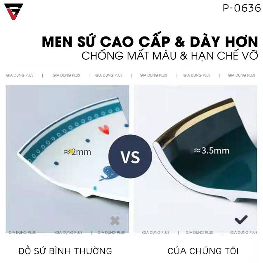 Bộ chén bát xanh ngọc lục bảo viền vàng phong cách Bắc Âu cao cấp