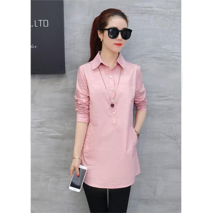 SƠ MI DÁNG SUÔNG DÀI CHỮ A NL31 cao cấp sale