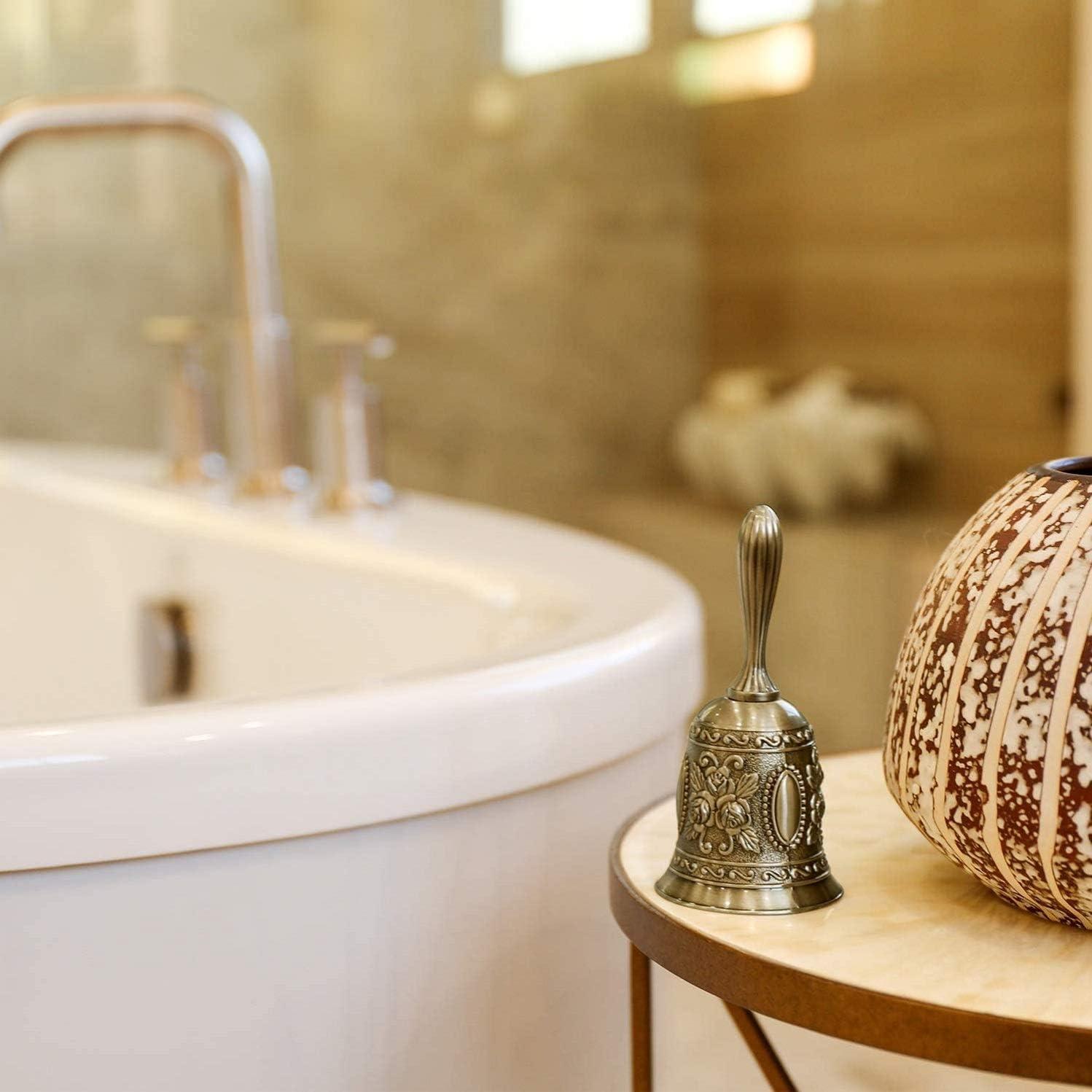 Chuông Tay, Chuông Cầm Tay, Chuông Phục Vụ Nhà Hàng, Chuông Bàn Chuông Tay Cổ Điển Cho Trường Học, Bữa Tiệc Tiếp Tân, Dịch Vụ Khách Sạn, Đồng, 5.5X5.5X11.3CM