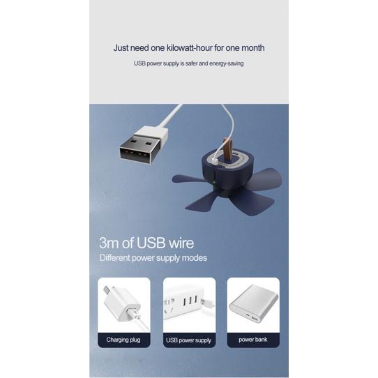 Quạt Trần Mini Sạc USB Điều Khiển Từ Xa Cho Học Sinh / Cắm Trại / Ký T