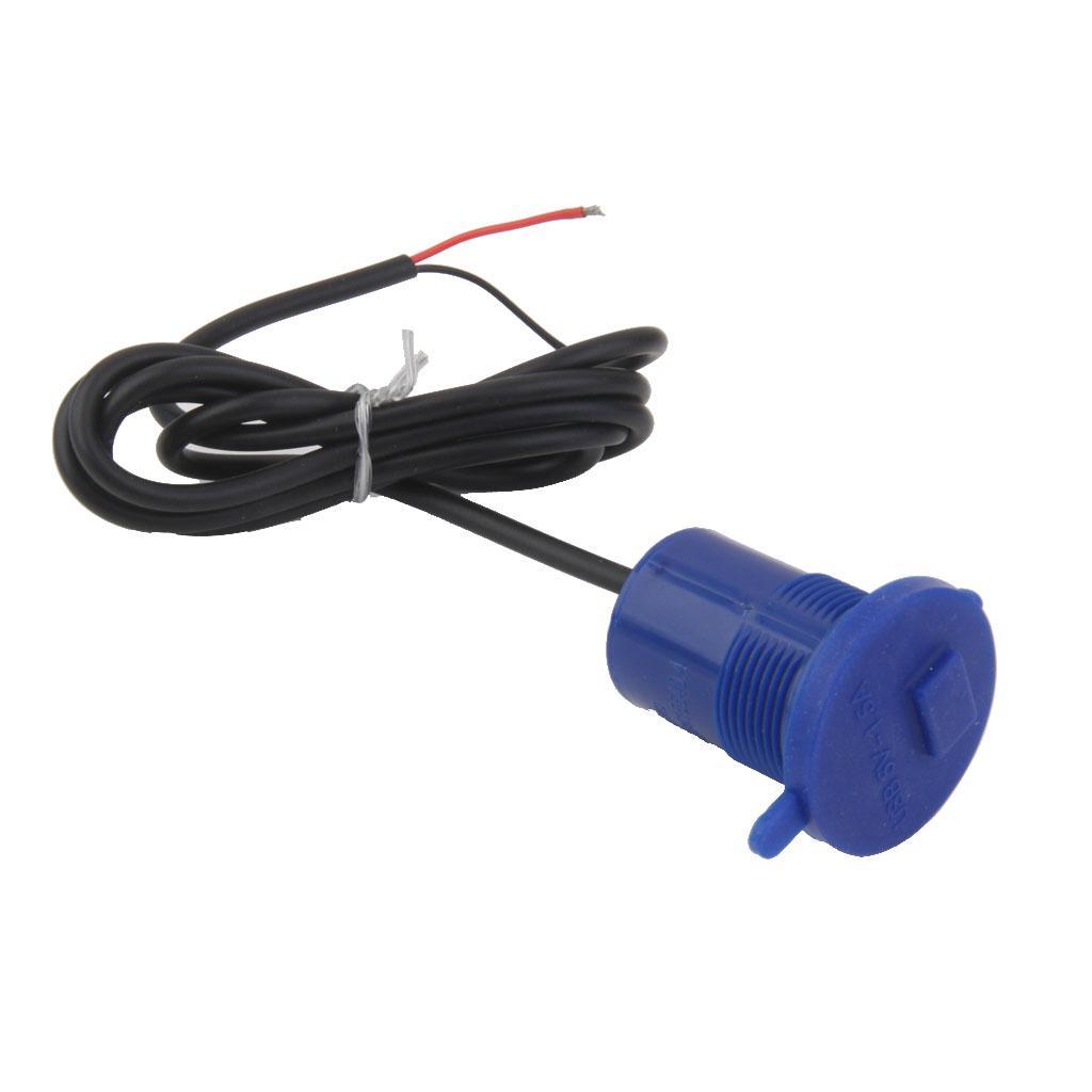 Motorbike Motorcycle Handlebar USB 12V Charger Power Socket Waterproof Blue