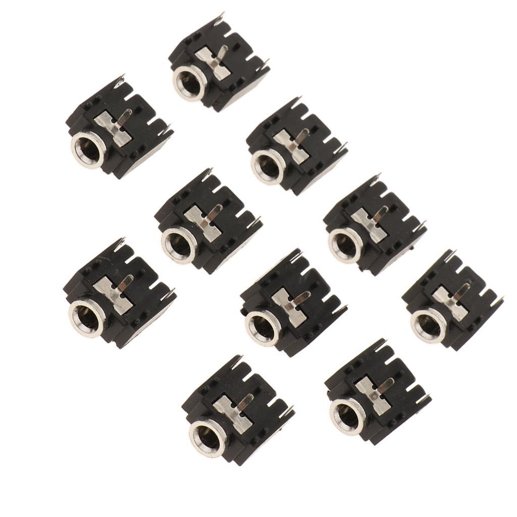 10Piece Headphone Audio Socket Connector 3-Pin  .5mm 1/8inch Jack