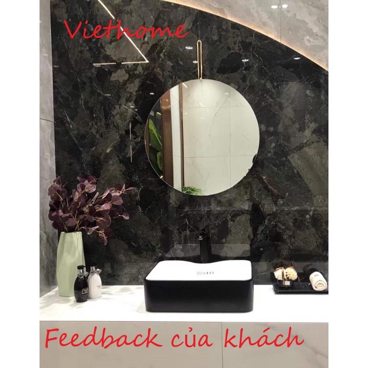 Lavabo vuông để bàn đen trắng