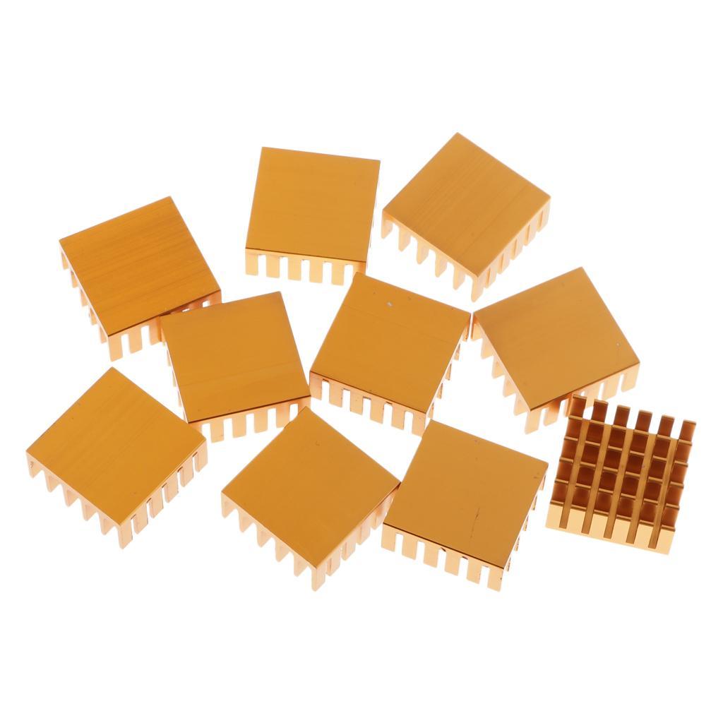 10PCS Aluminum  Cooling Fin   22x22x10mm for CPU LED