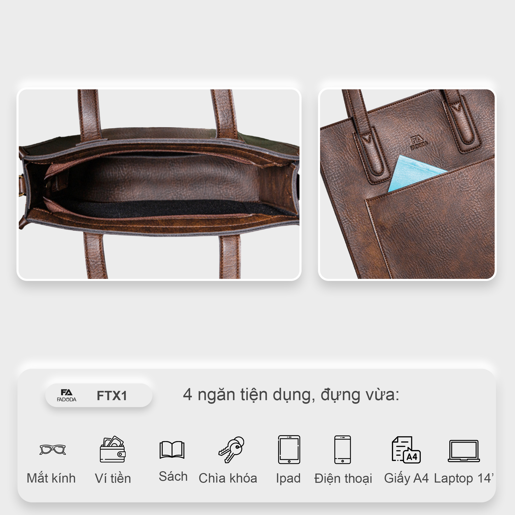 Túi xách công sở thời trang nữ FTX1 FADODA