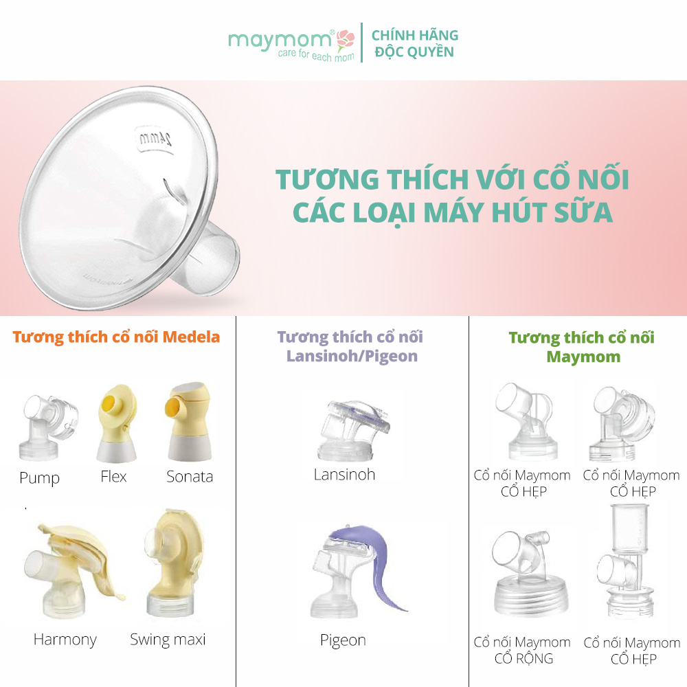 Phễu Hút Sữa Maymom Myfit, Phụ Kiện Thay Thế Máy Vắt Sữa Medela, Spectra, Avent, Unimom, Rozabi, Cimilre 