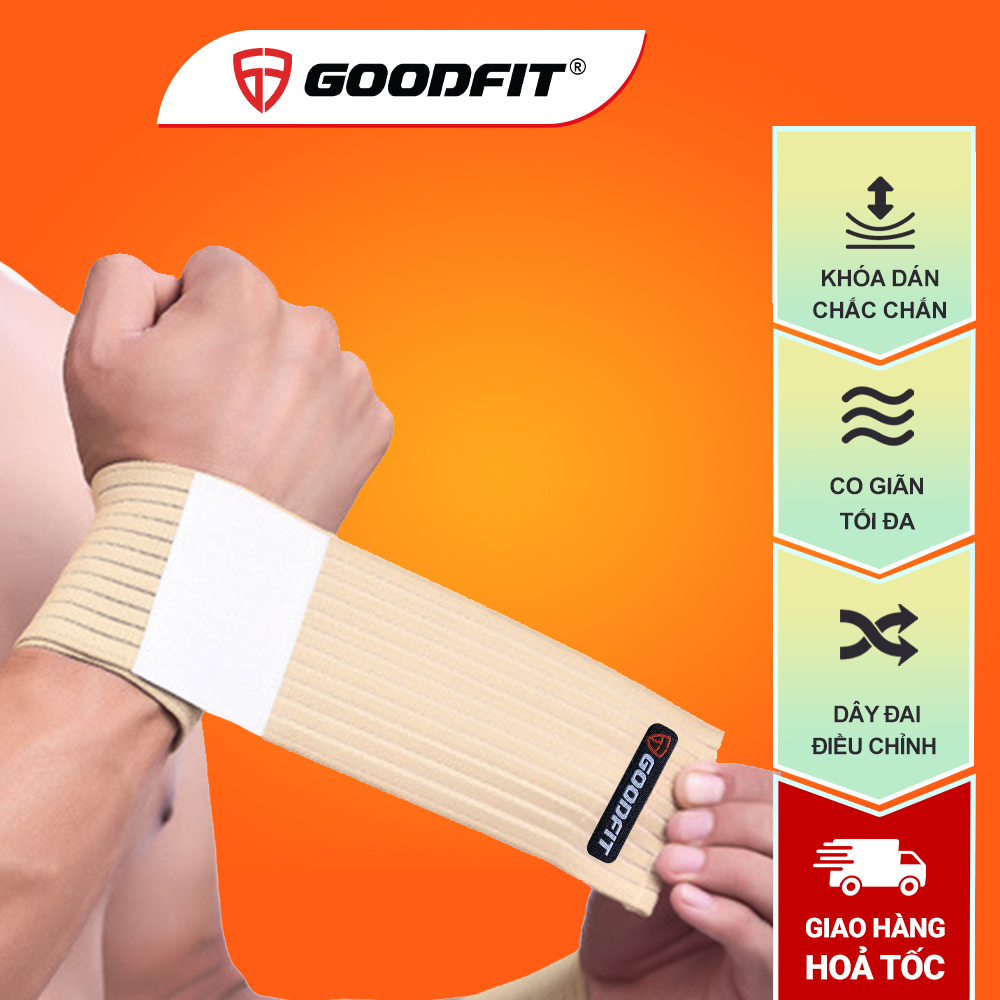 Quấn cổ tay thể thao GoodFit GF307W tập tạ, chơi cầu lông, Tennis