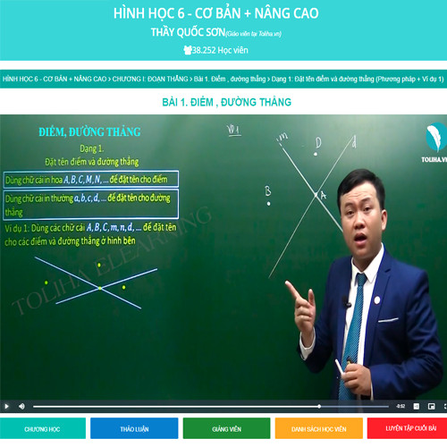 Khóa học HÌNH HỌC 6 - CƠ BẢN + NÂNG CAO thầy Quốc Sơn - 09 tháng