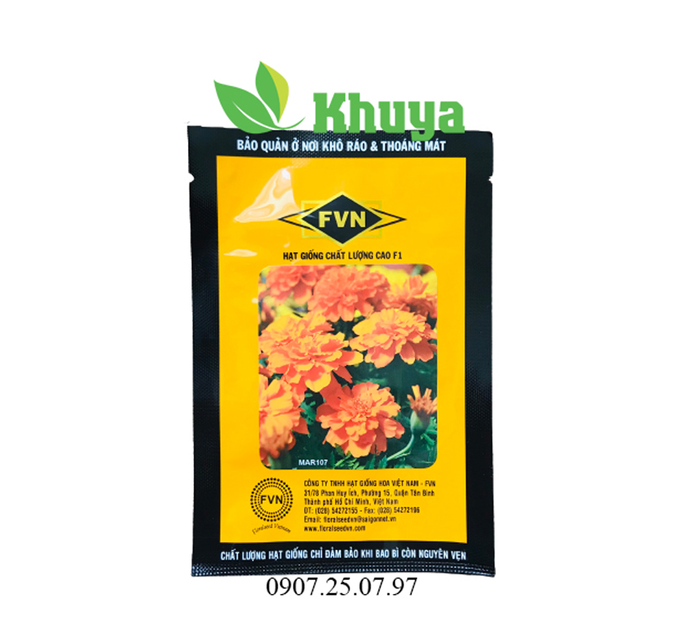 Hạt giống Vạn Thọ Ban Mai Pháp Lùn Cam Đậm FVN FMAR107 Mỹ Alaska Tangerine
