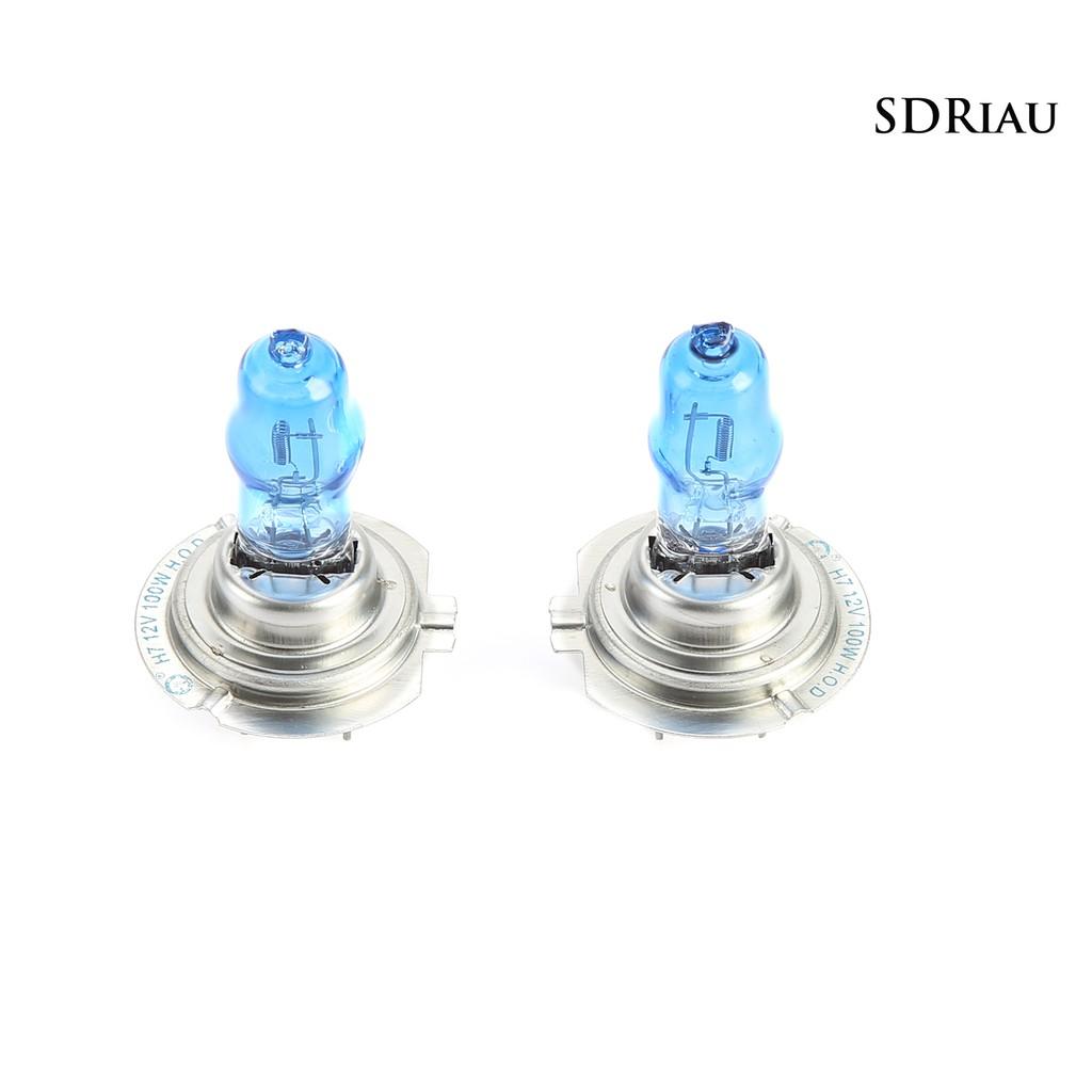Set 2 Đèn Pha H7 12v 100w 6000k Ánh Sáng Trắng Dành Cho Ô Tô / Xe Tải