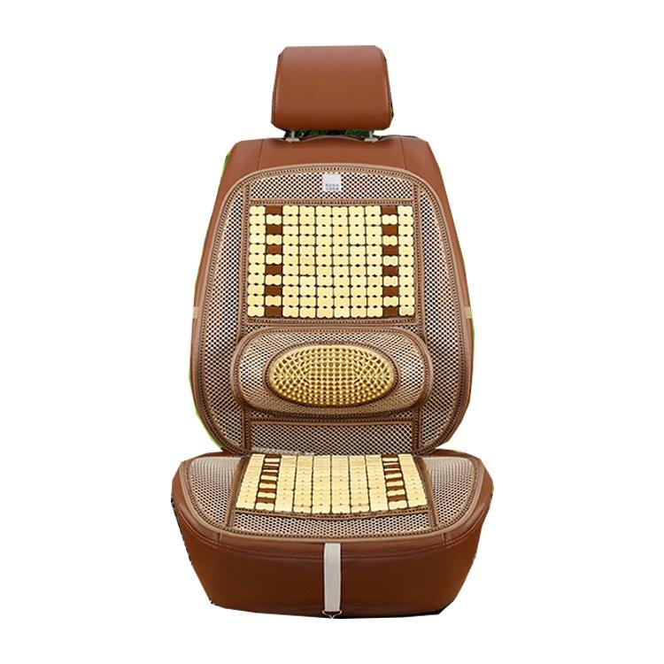 Sản phẩm bộ tấm lưới tựa lưng massage hạt gỗ lót ghế xe hơi, ô tô, đệm văn phòng
