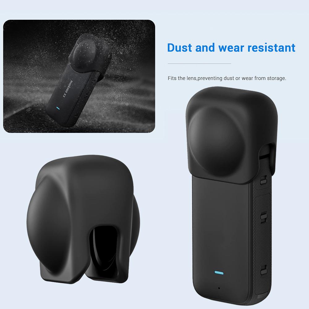 Insta360 X3 Ống Kính Silicone Bảo Vệ Cho Insta 360 X3 Ống Kính Máy Ảnh Bụi Linh Hoạt Nắp Mềm Chống Trầy Xước Phụ Kiện