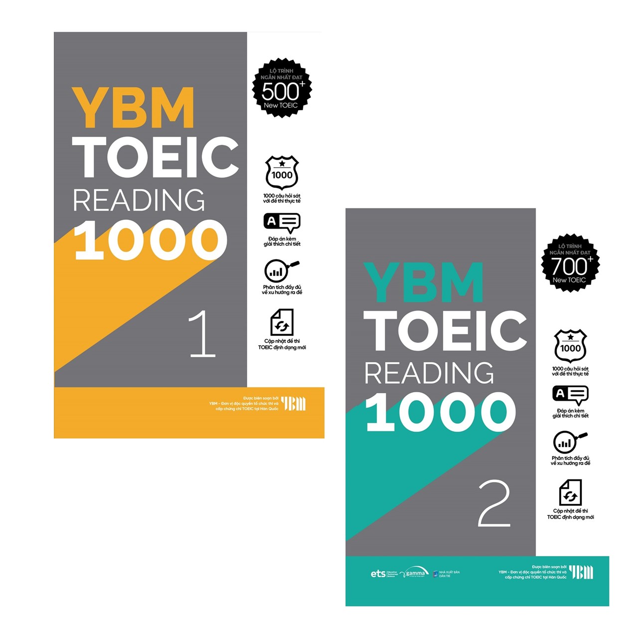 Trạm Đọc Official |  Combo YBM TOEIC Reading 1000 2 Vol (Trọn Bộ 2 Cuốn)