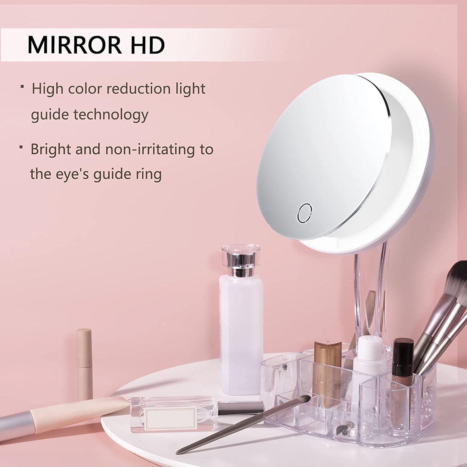 Makeup Mirrors Dimming Light Up Mirror 90° Rotation Powered by Battery