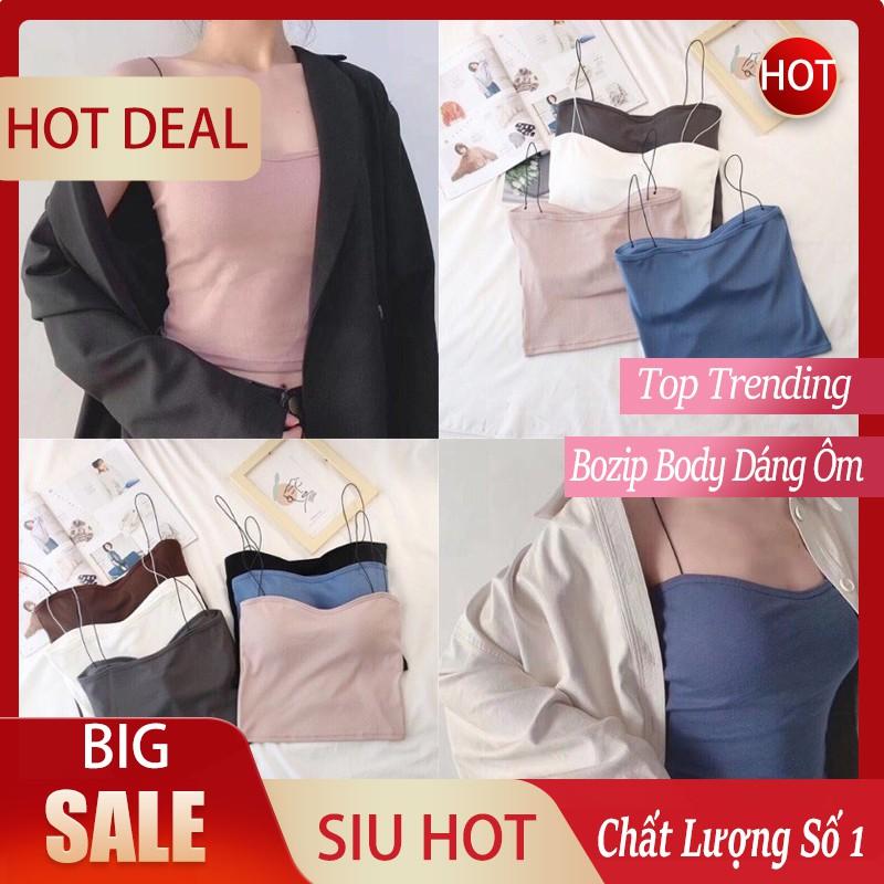 Áo 2 Dây Sợi Bún, Áo Bra 2 Dây TopTrending chất bozip body dáng ôm nữ SIÊU HOT