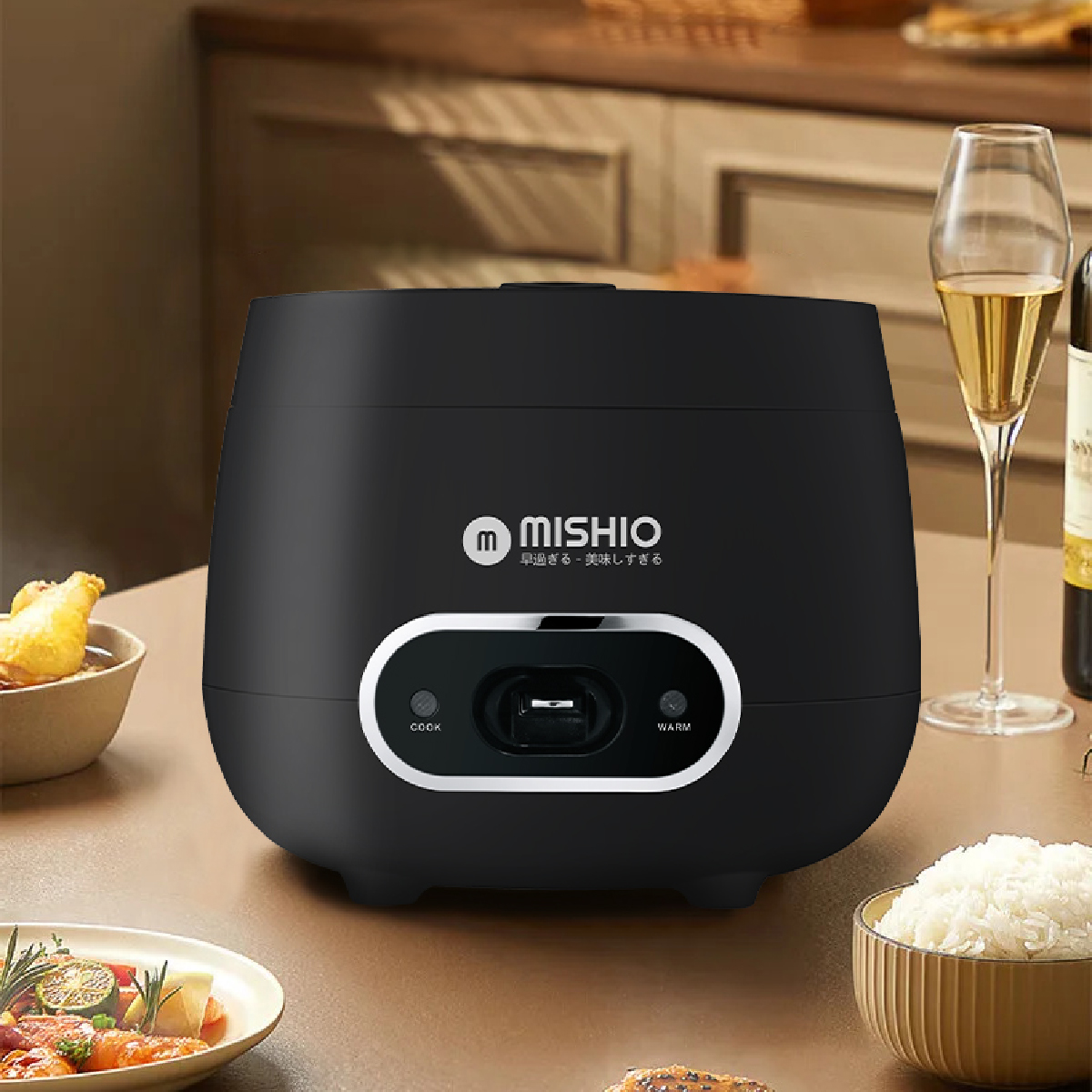 Nồi Cơm Điện Mishio MK233 size 0.8L nấu cơm ngon - Hàng chính hãng