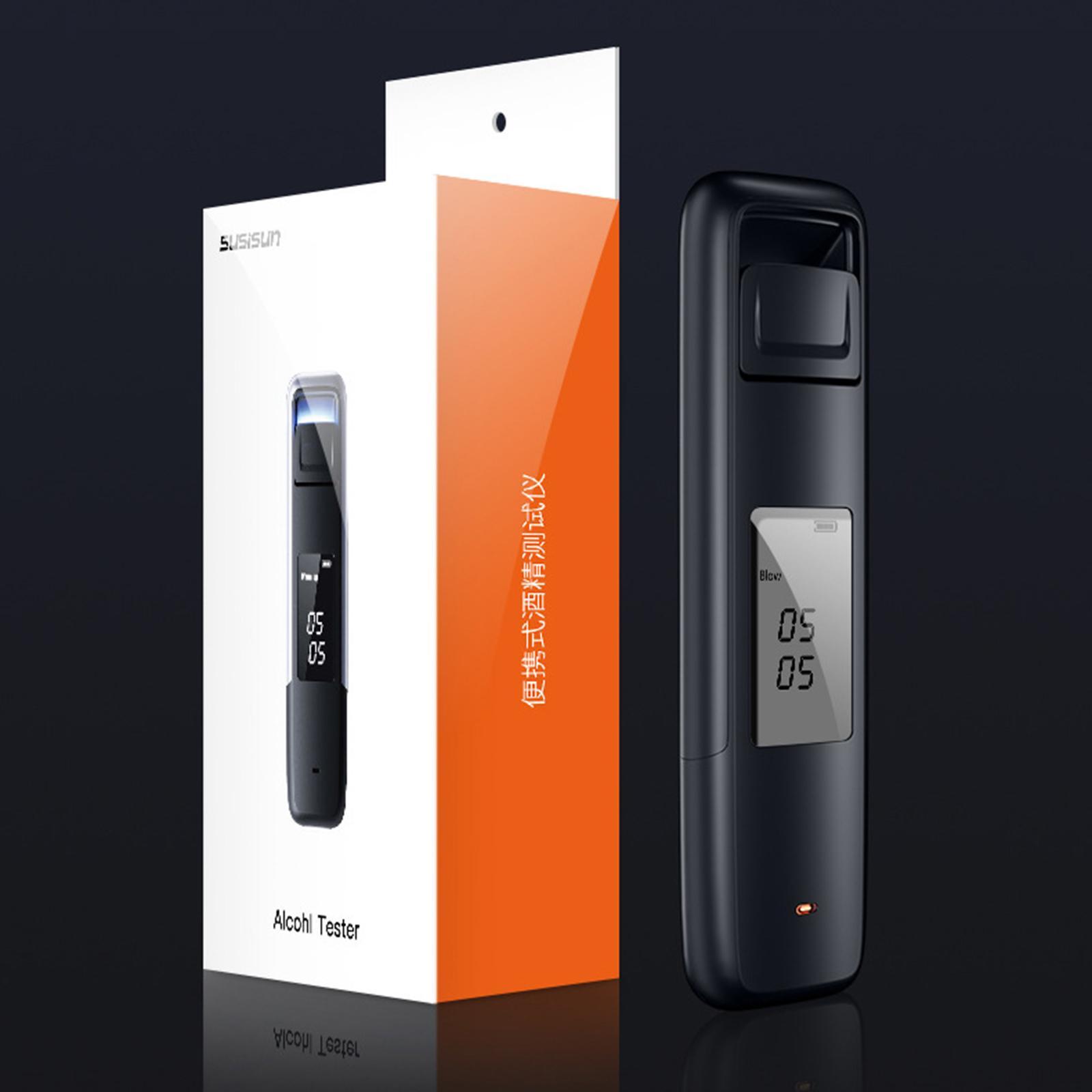 LCD Display Digital Alcohol Tester Breathalyser Breath Analyzer Black Edge