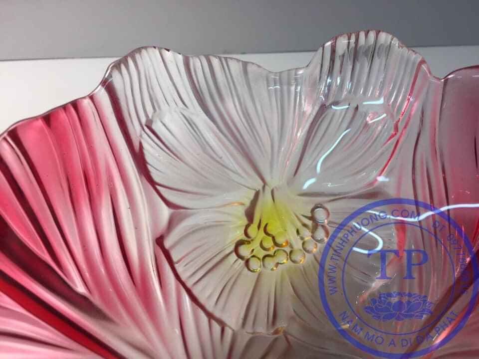 Bát thả hoa thuỷ tinh cao cấp trang trí ban thờ thần tài KH18673
