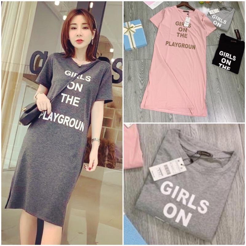 Đầm cotton dáng suông chữ GIRL sale