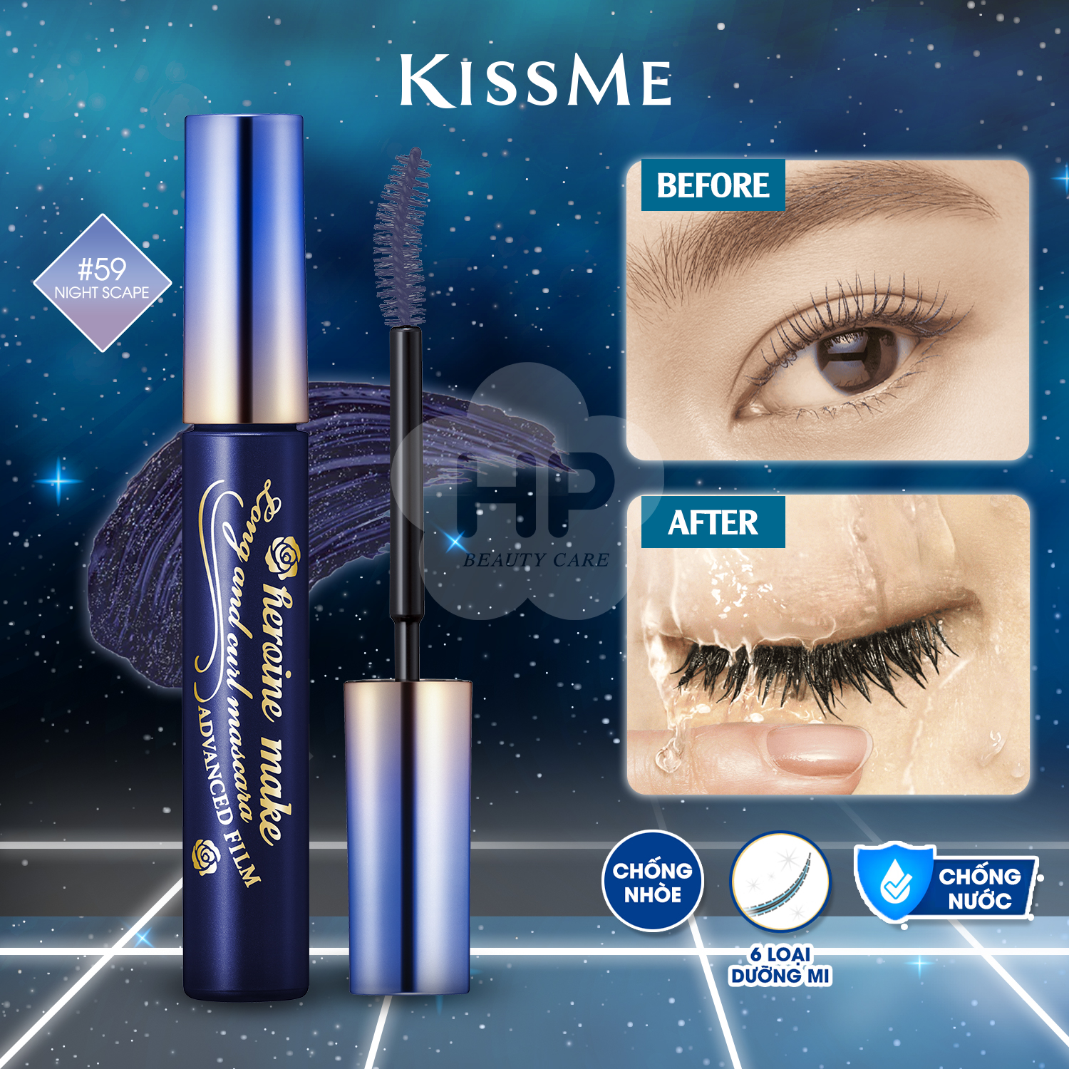 Mascara Dạng Màng Film Nâng Cao Kissme Heroine Make Long &amp; Curl Mascara Advanced Film 59