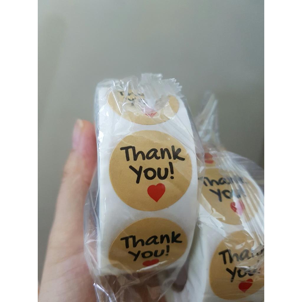 Cuộn 500 miếng stick Sticker thank you dán nhãn cảm ơn STICK017