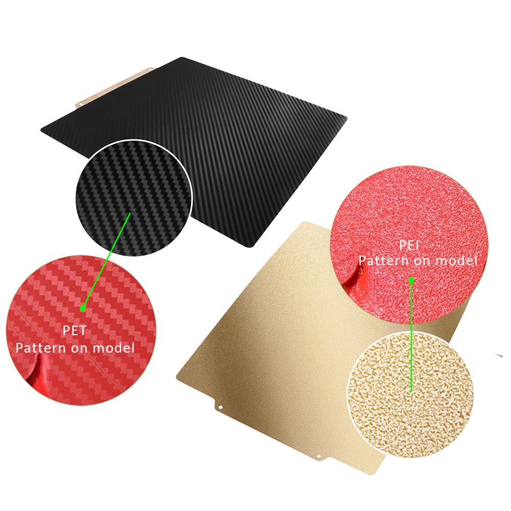 Tấm PEI 350*350mm Tấm Tấm Lò xo từ Tấm xây dựng tấm thô Pei Pet Double Side cho Voron 3D Máy in Bed Heat