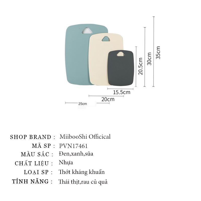 Bộ 3 thớt kháng khuẩn 3 kích thước khác nhau chống trơn chống xước trượt đa năng tiện lợi MiibooShi PVN17461