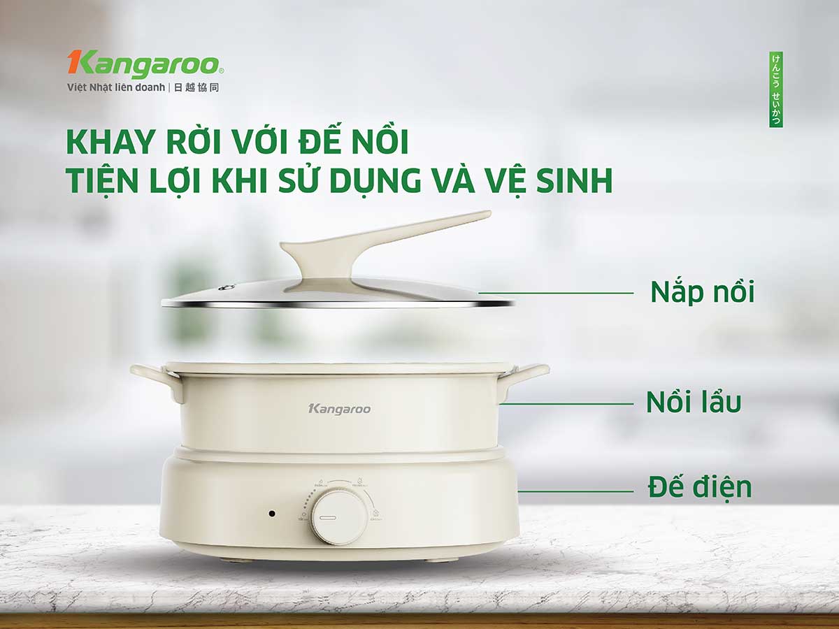 Nồi lẩu đa năng Kangaroo KGEH50N2B - Hàng chính hãng