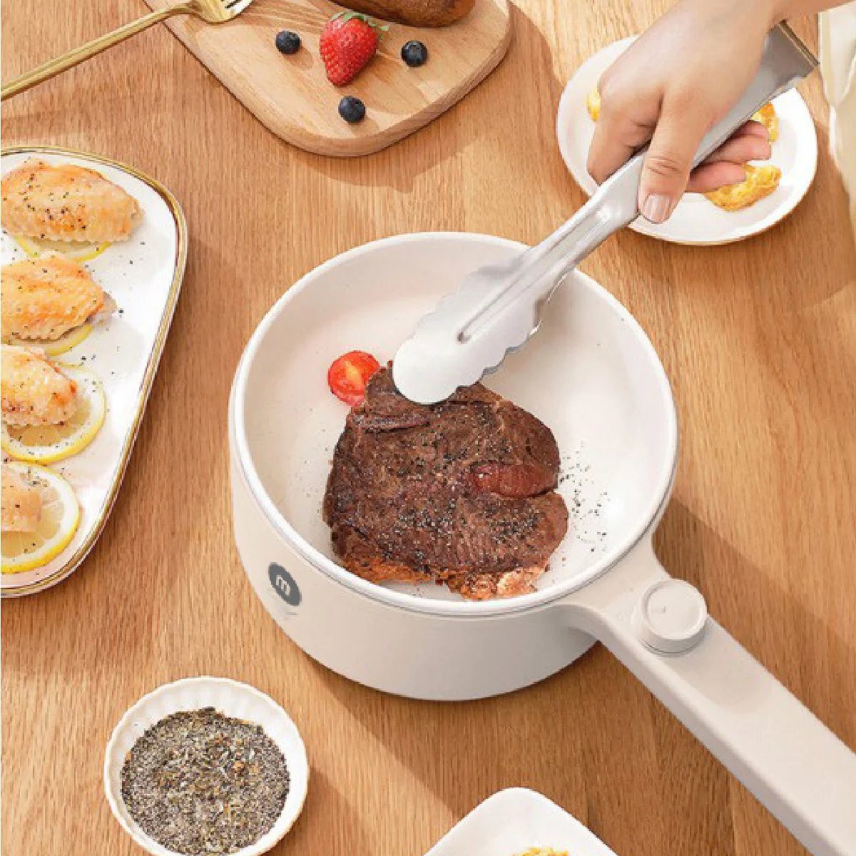 Nồi Nấu Đa Năng kèm xửng hấp Mishio MK271new 1,5L 600W- Hàng chính hãng