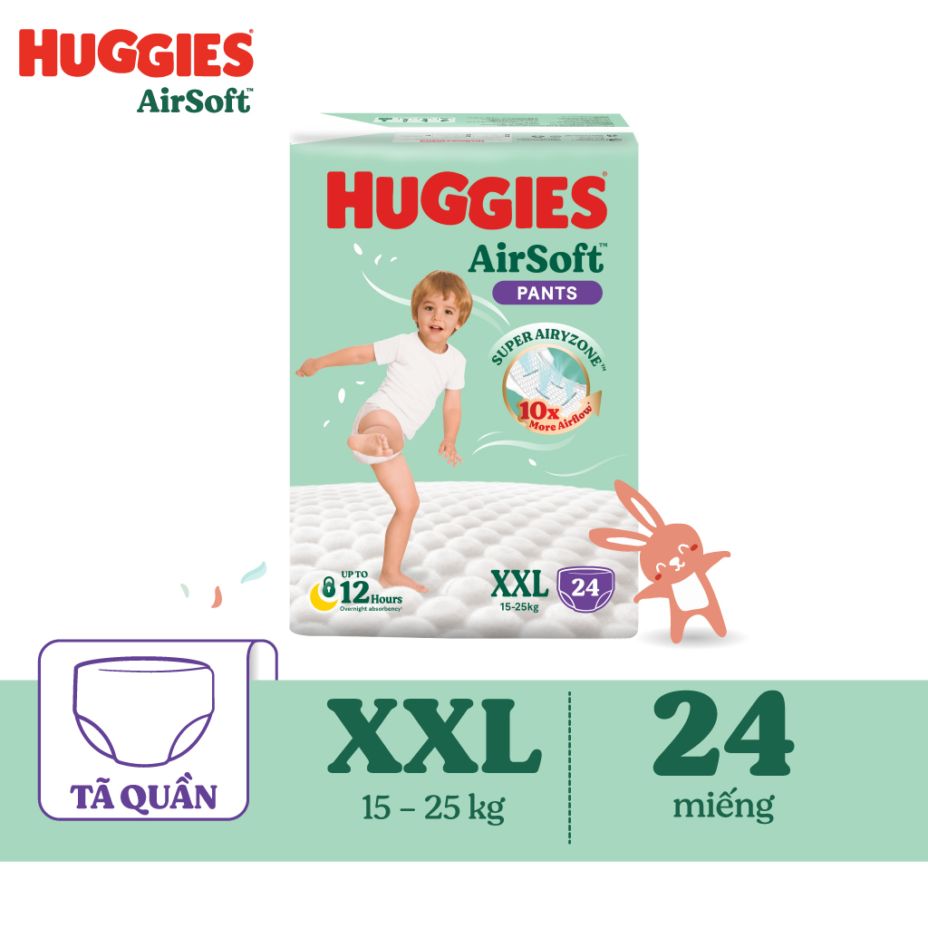 Tã quần Huggies Airsoft size XXL 24 miếng