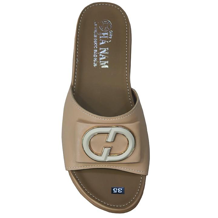 Dép Nữ Quai Ngang Đế Bệt TiTi ĐÔ Da Bò Thật Cao Cấp DNU2066a